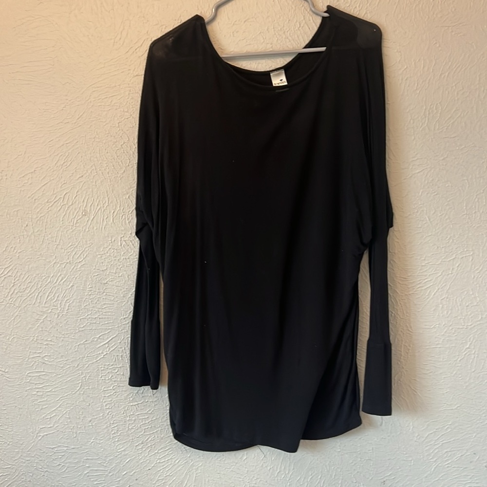 Oversized Black long Sleeve Tunic Top